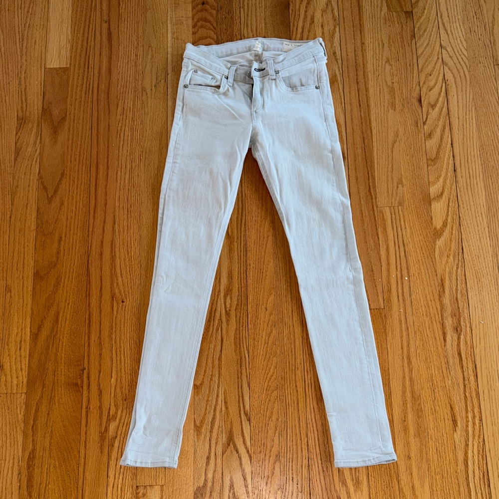 Rag & Bone Skinny Denim Jeans in The Wedge Light Blue White